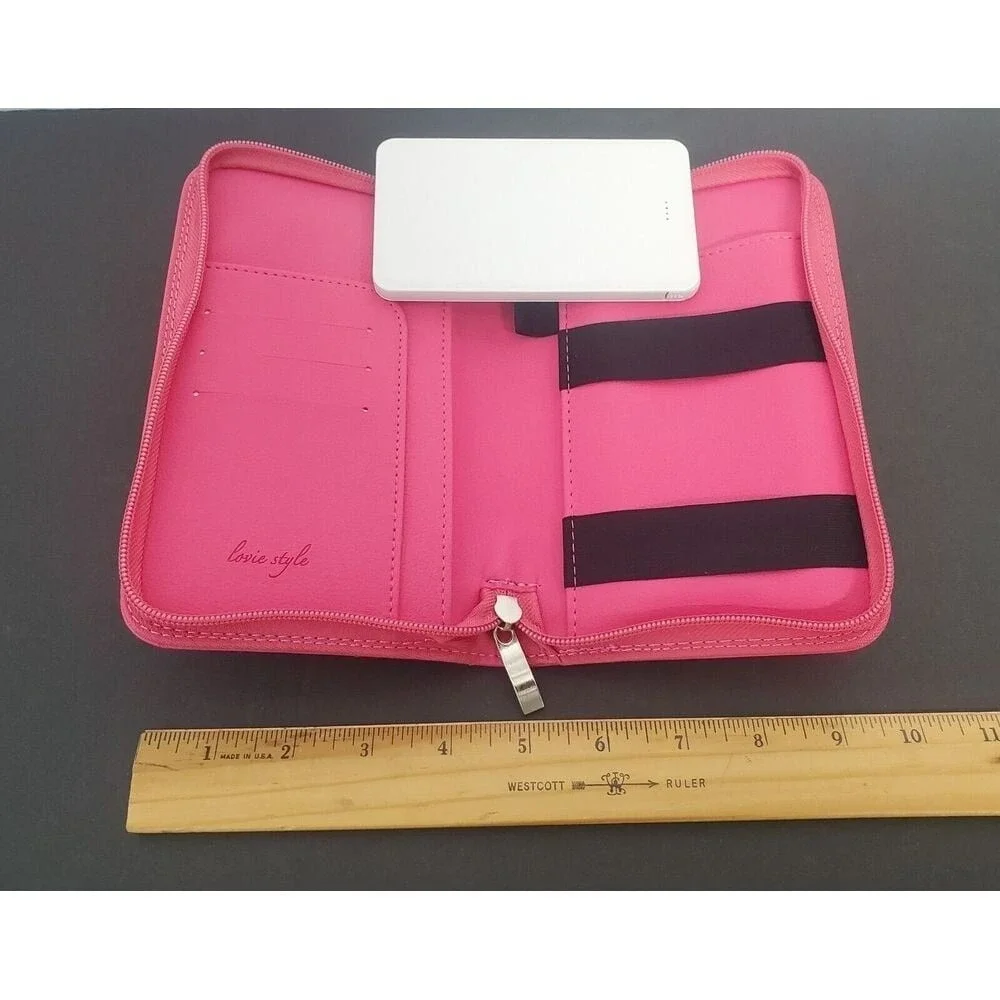 RFID Pasport Holder And Battery Charger Fuchsia (Wonderlust) 4 Android & I-Phone